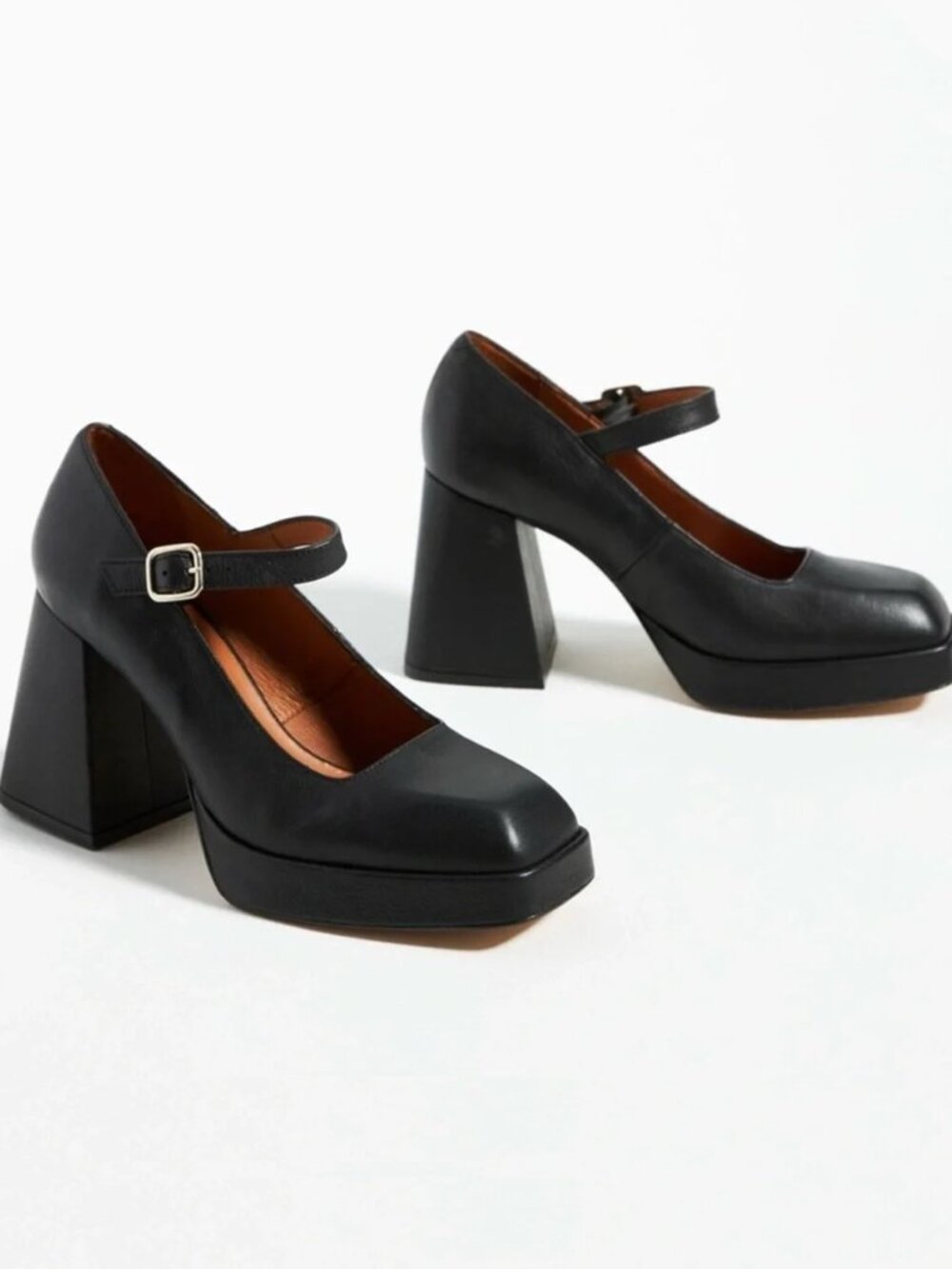 Anthropologie Angel Alarcon Ankle-Strap Mary Jane Platform Heels Size 38/7.5